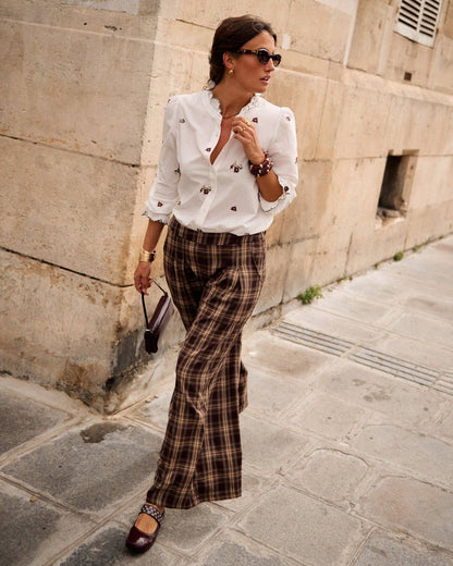 Pantalones Cuadros Franela Culotte