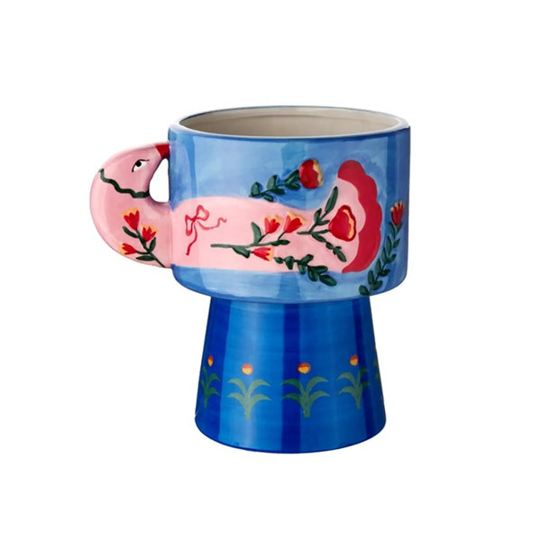 Maceta Jarrón con Asa de Pájaro