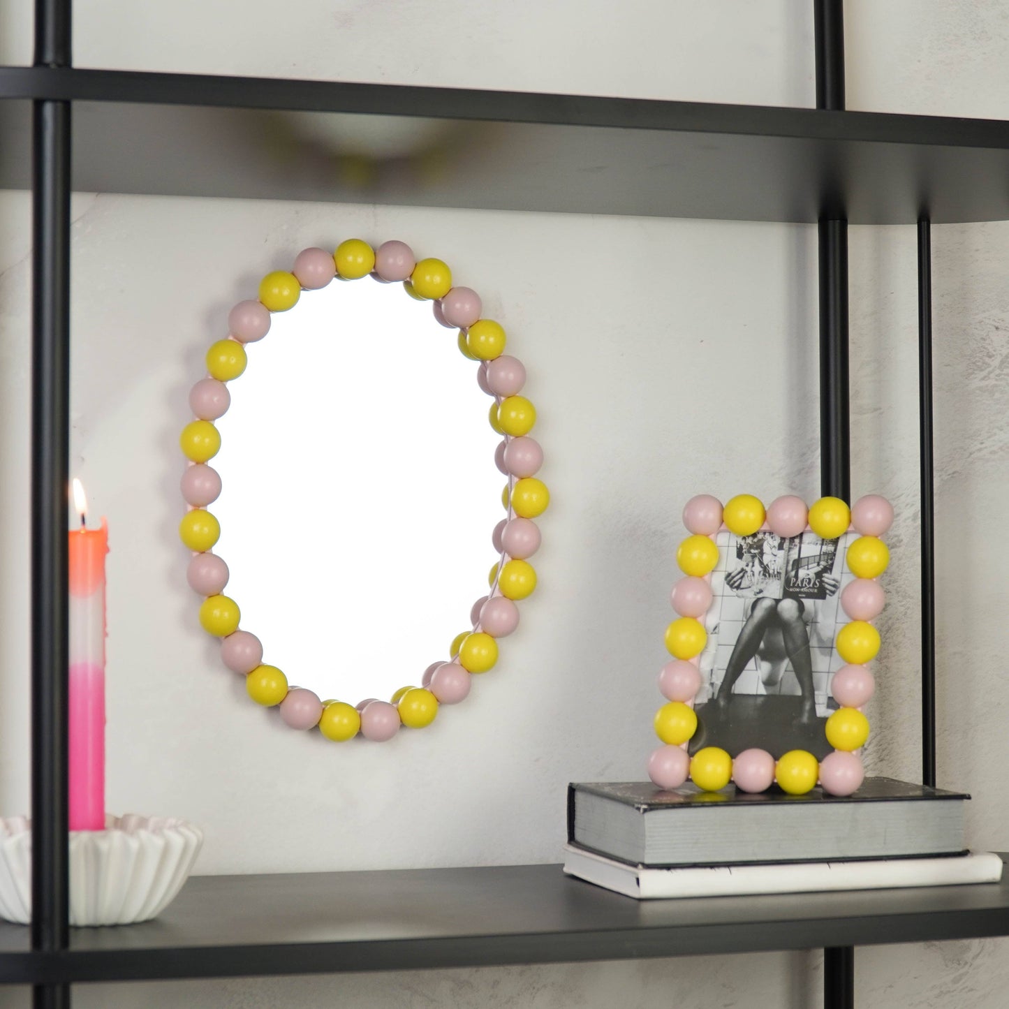 Marco Burbujas Rectangular Rosa Amarillo
