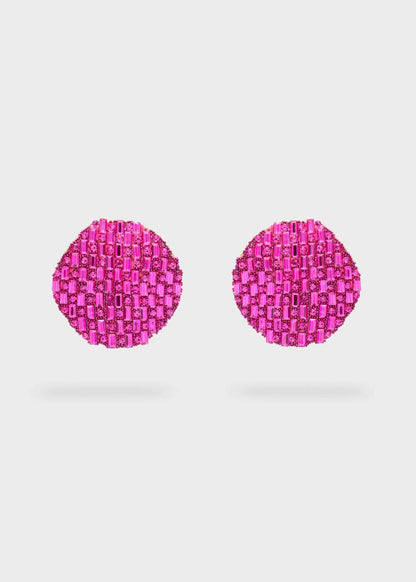 Pendientes Círculo Rosa Brillantes