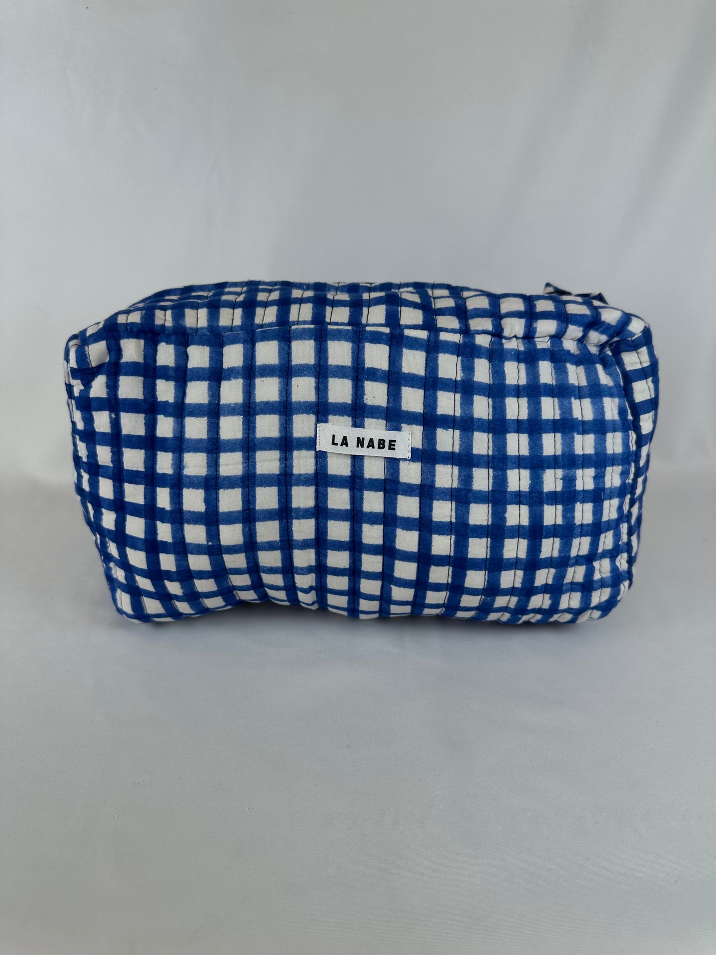 Neceser Cuadros Vichy Azul y Blanco Grande