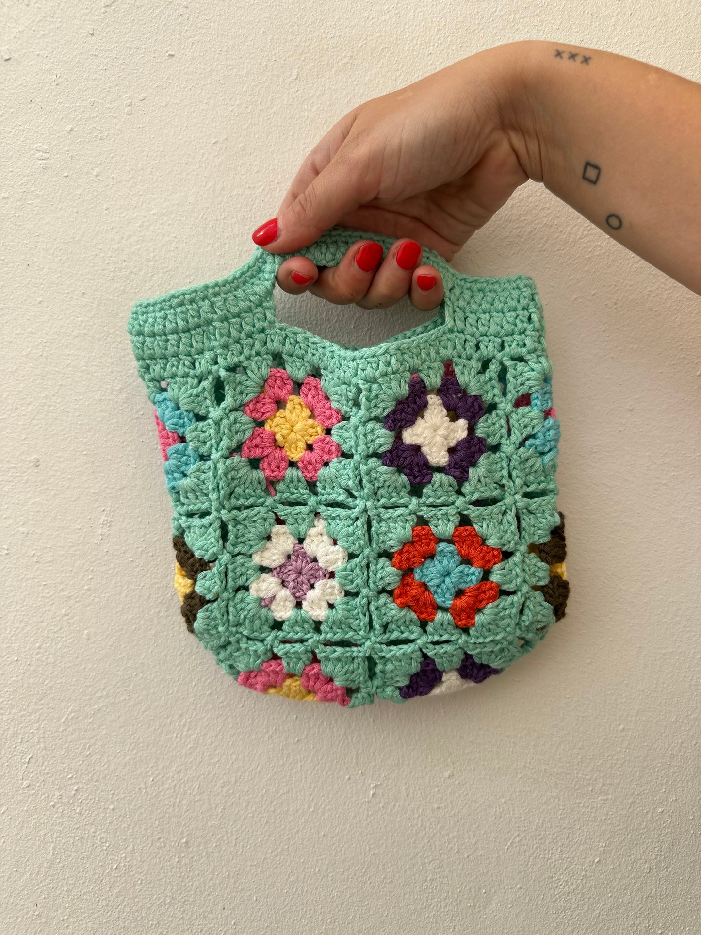 Mini Bolso Ganchillo Turquesa