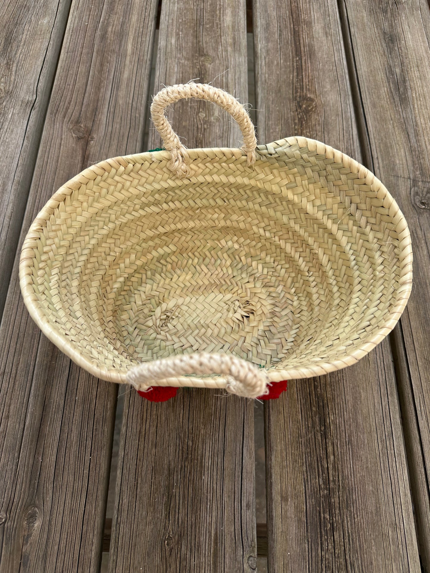 Bolso Capazo con Cereza Bordada