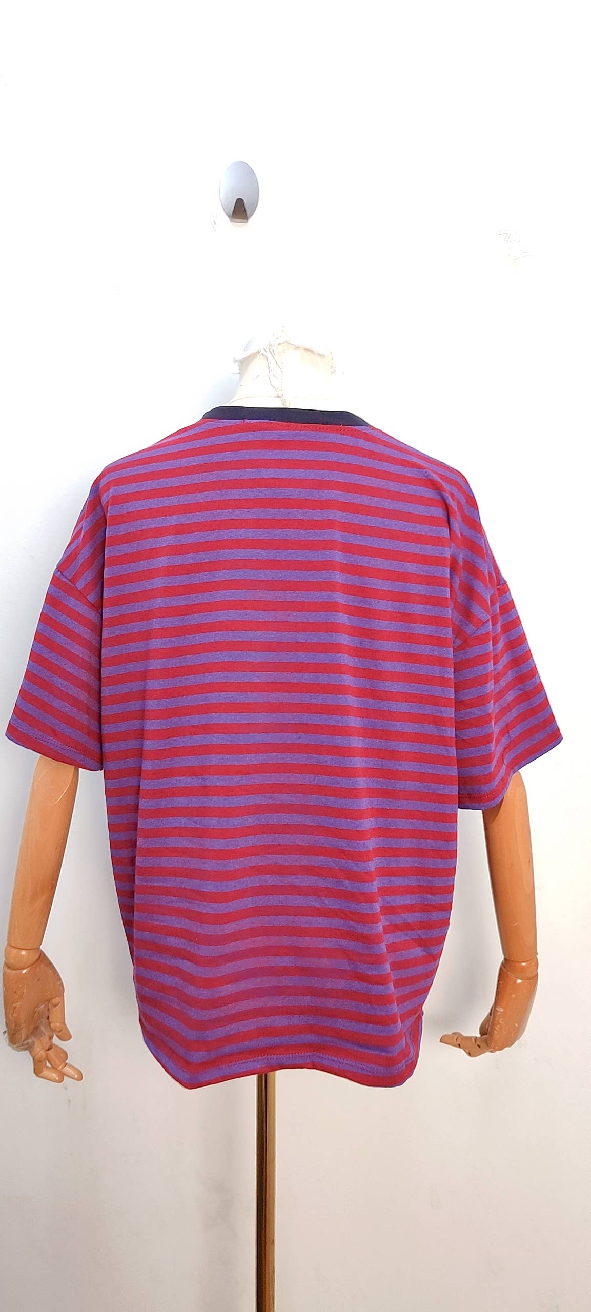 Camiseta de rayas de manga corta teja