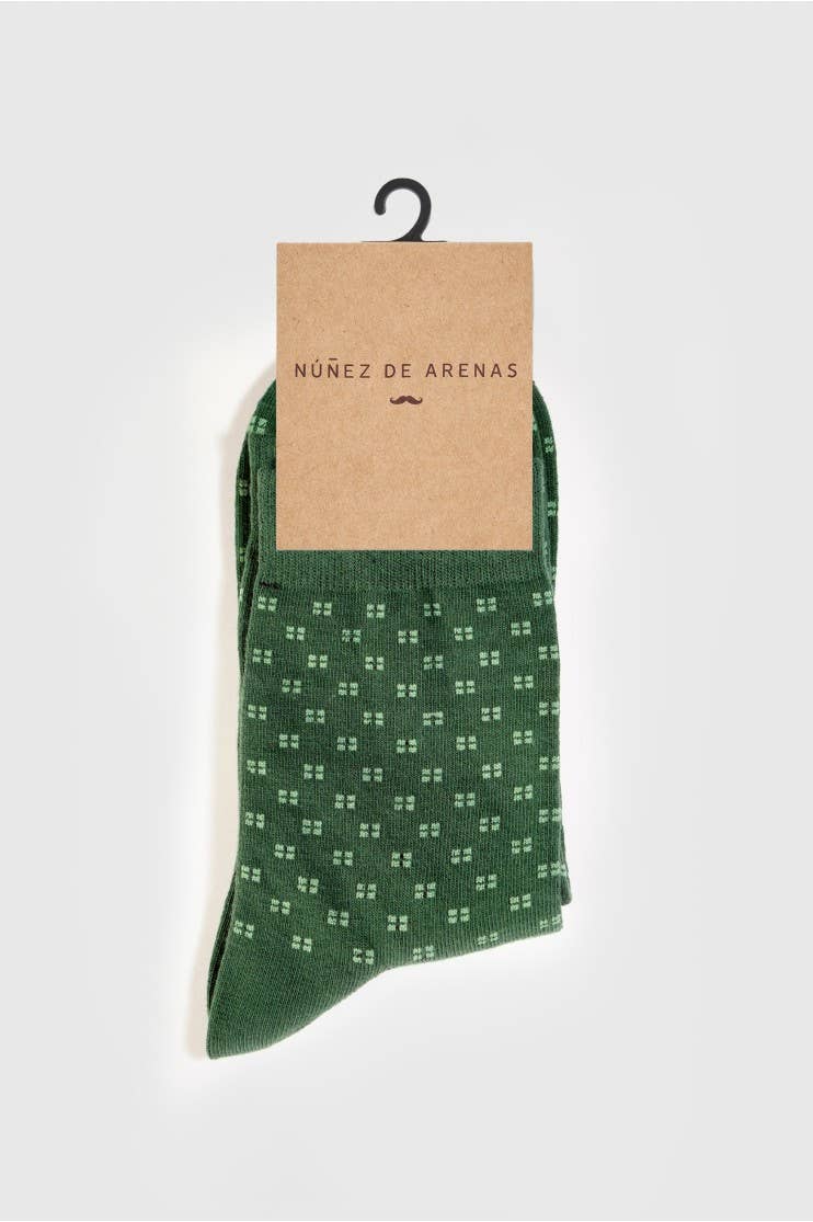 Calcetines Hombre Verde con Cuadritos