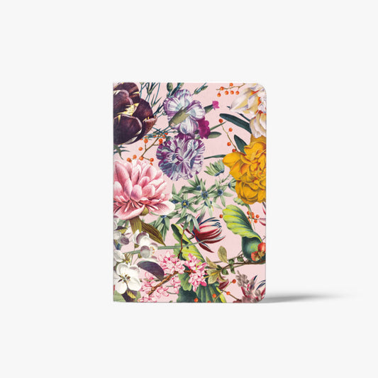 Cuaderno Libreta Estampado Flores Fondo Rosa A6
