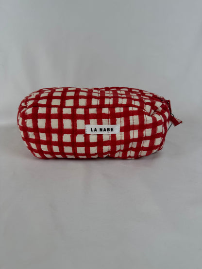 Neceser Cuadros Vichy Rojo y Blanco Pequeño