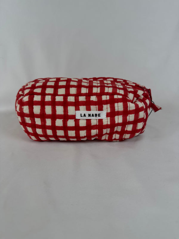 Neceser Cuadros Vichy Rojo y Blanco Pequeño