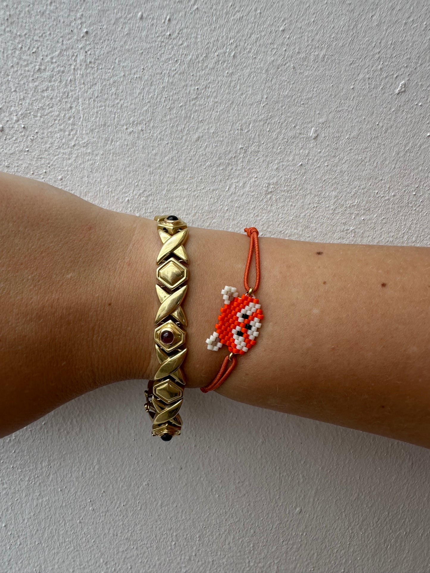 Pulsera Elástica Miyuki Panda Rojo