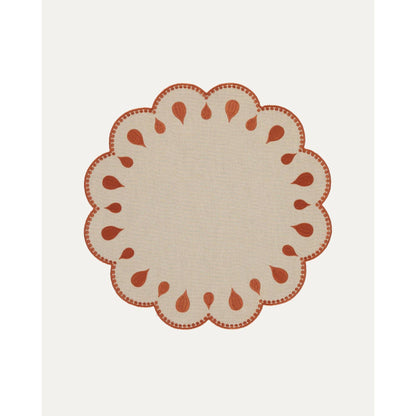 Mantel Individual gotas beige terracota