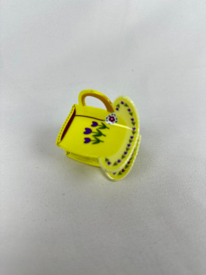 Pinza de Pelo Taza Té Amarillo