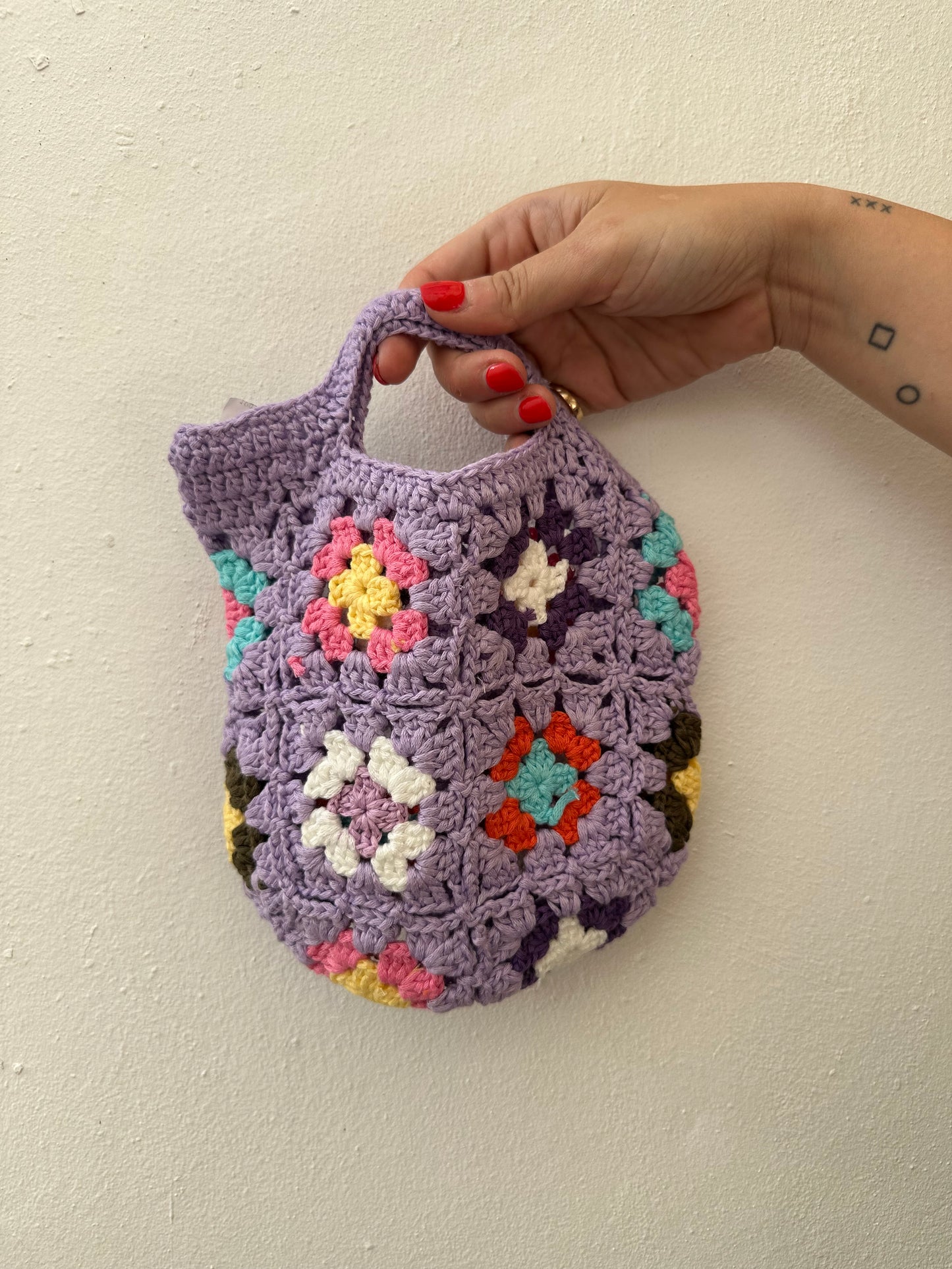 Mini Bolso Ganchillo Morado