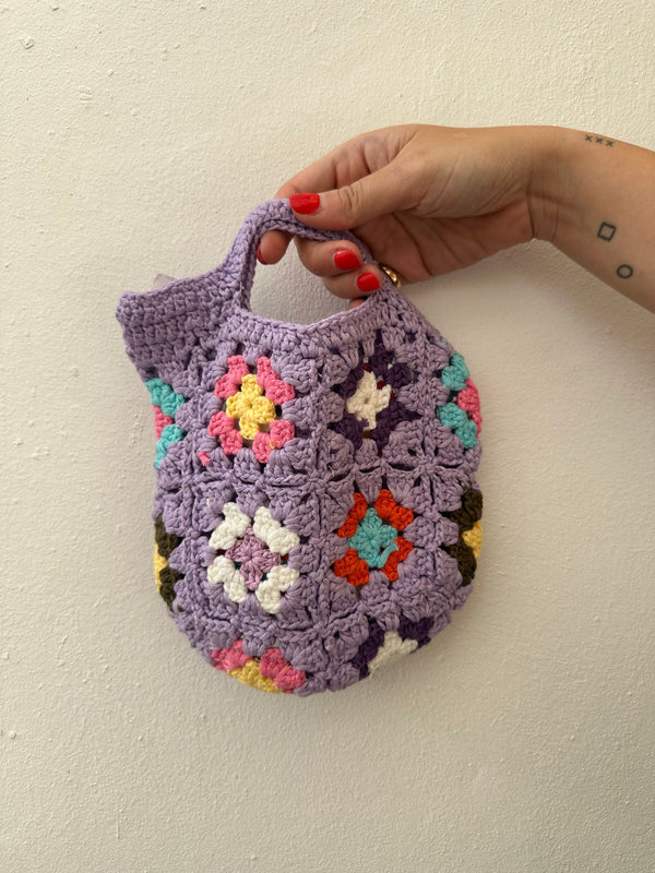 Mini Bolso Ganchillo Morado