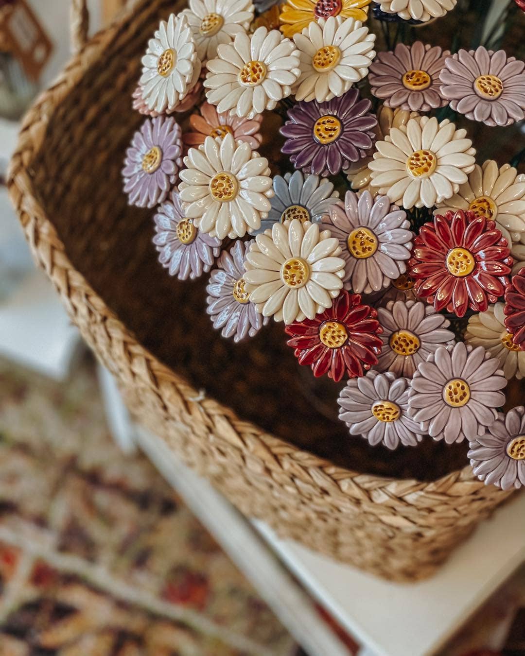 Flor Cerámica Rosa Gerbera