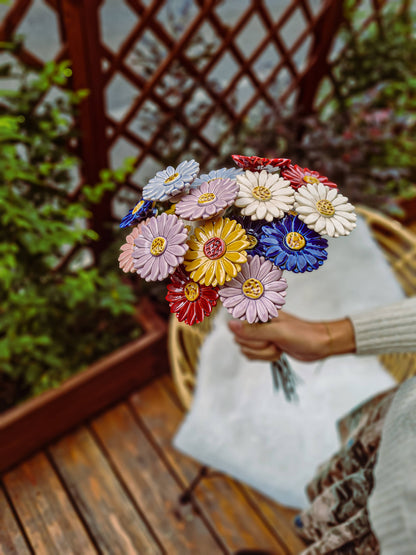 Flor Cerámica Rosa Gerbera