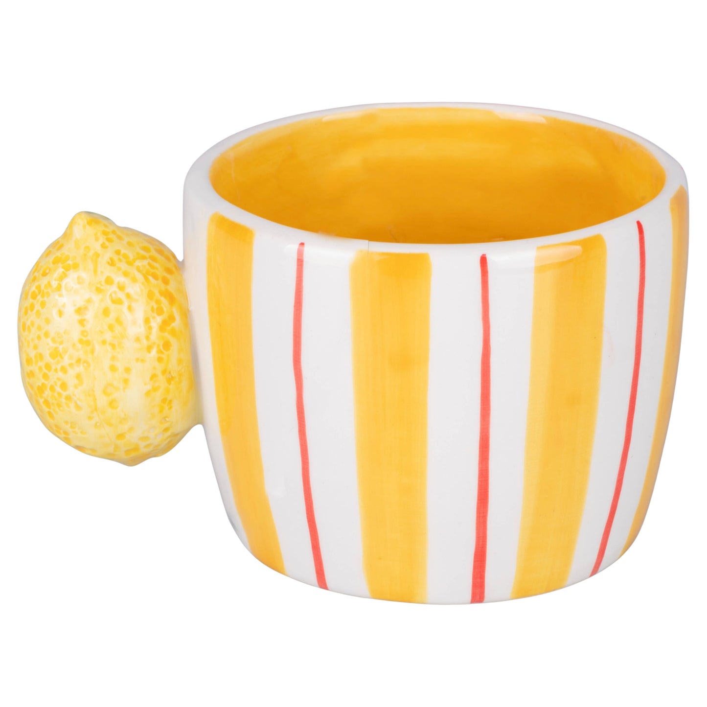 Taza Cuadros Asa Naranja