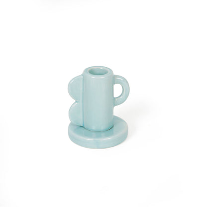 Candelabro Portavelas Ondas Azul