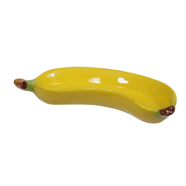 Plato Grande en Forma de Plátano Amarillo