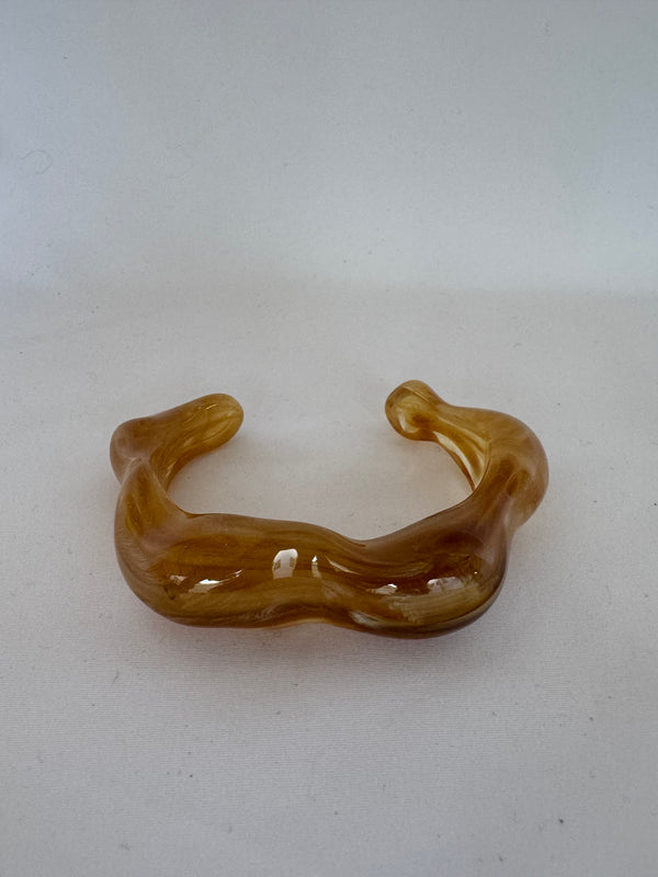 Pulsera Resina Flor Ocre Claro