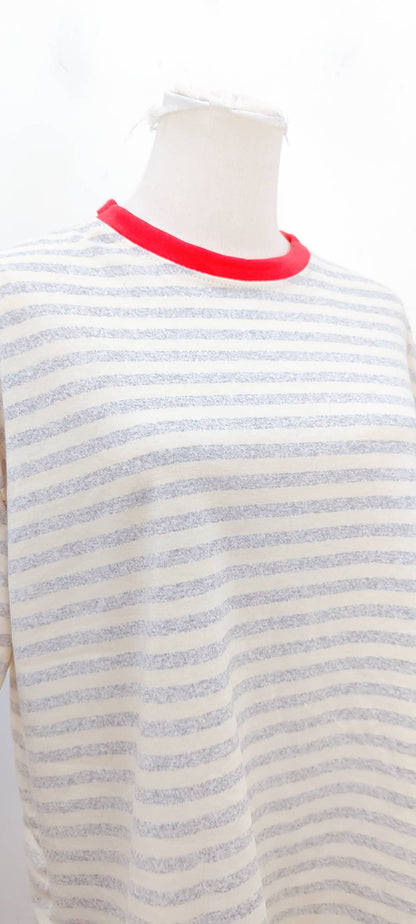 Camiseta de rayas de manga corta teja