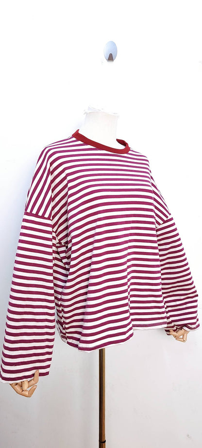 Camiseta de manga larga rosa y rojo