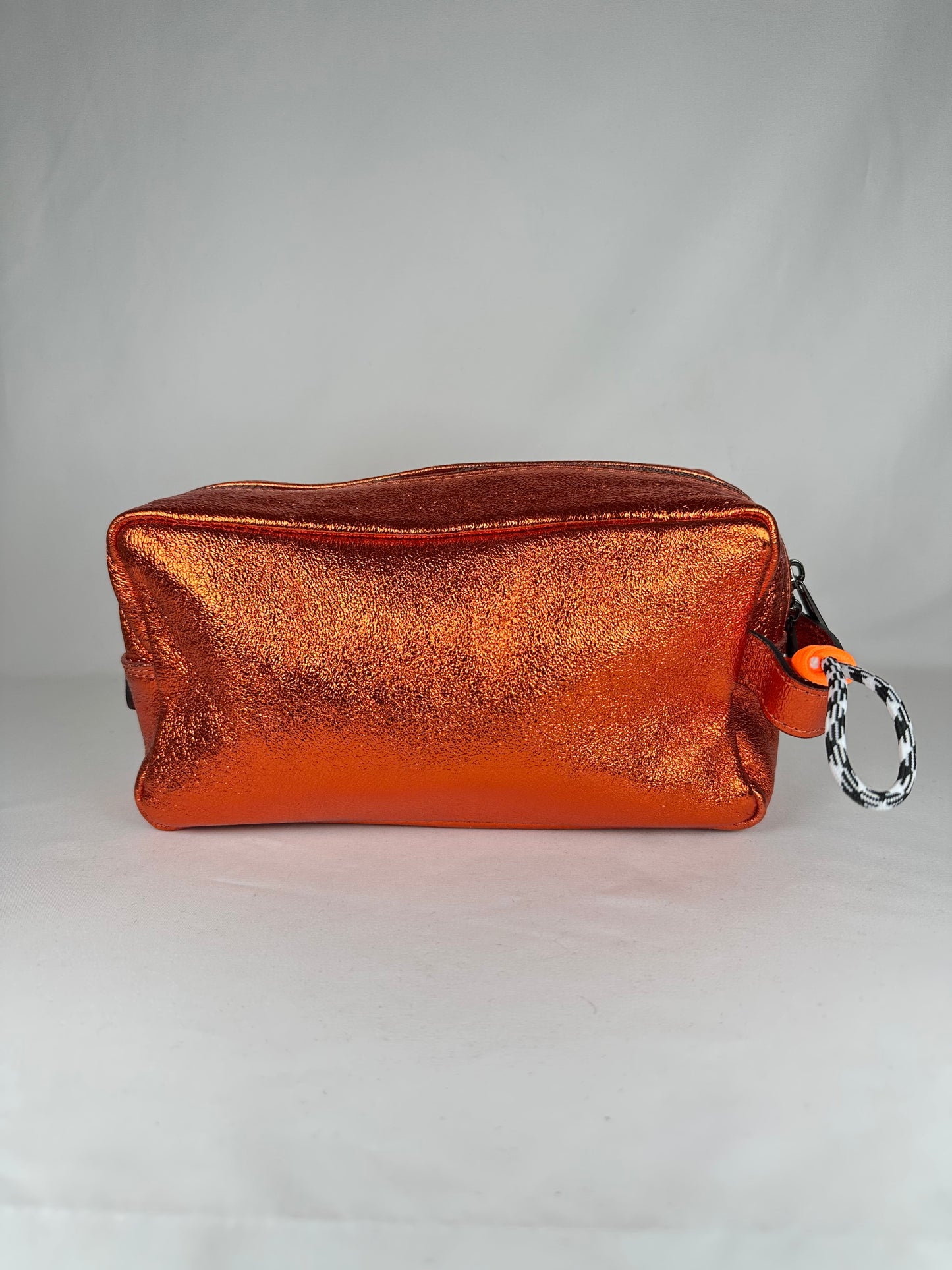 Neceser Piel Metalizado Naranja