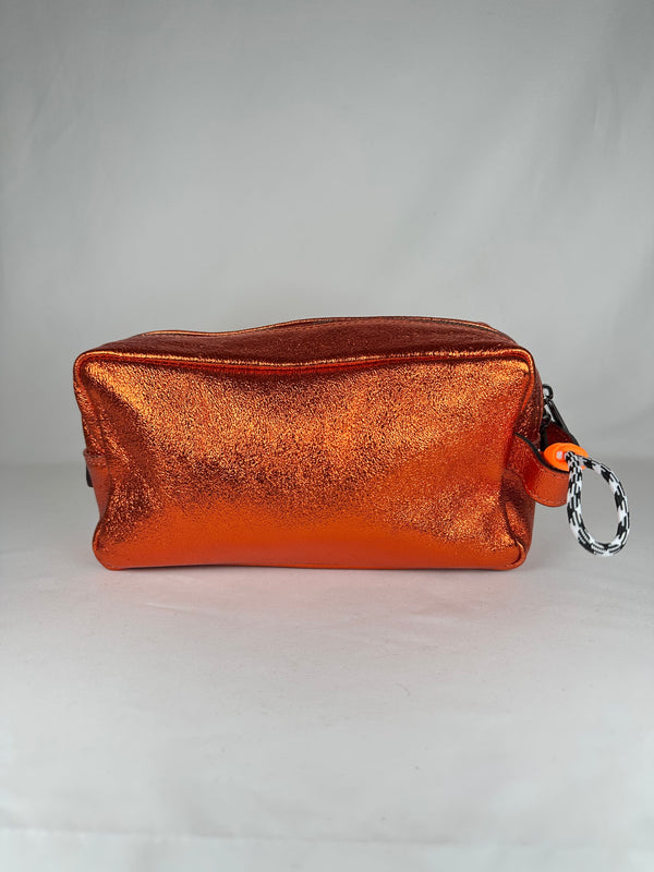 Neceser Piel Metalizado Naranja