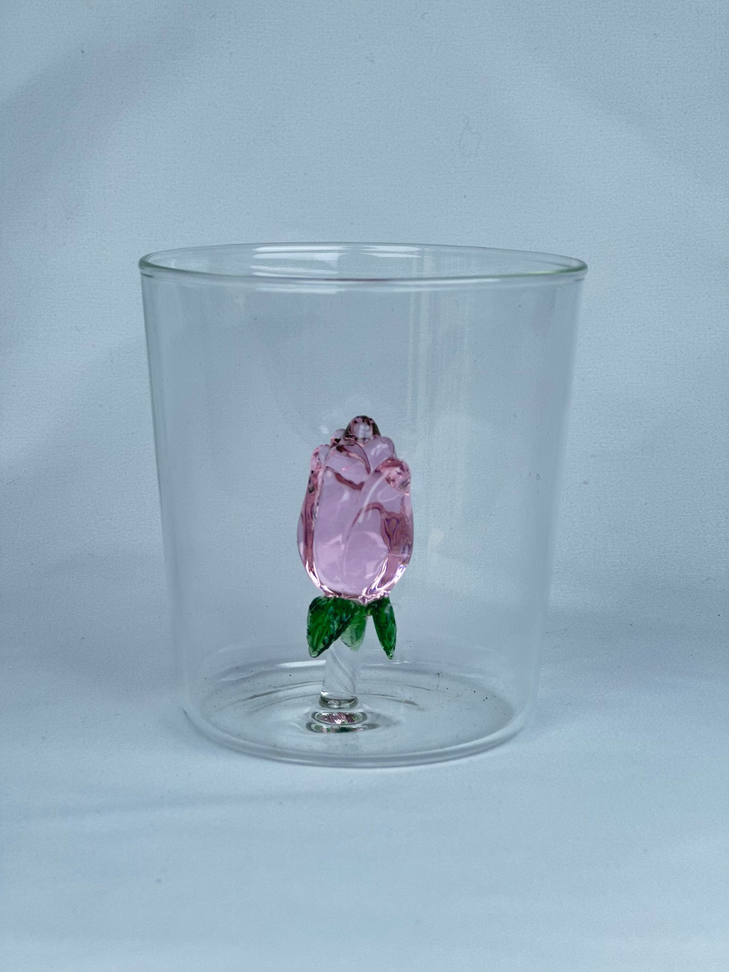 Vaso Vidrio Figura Dentro Rosa