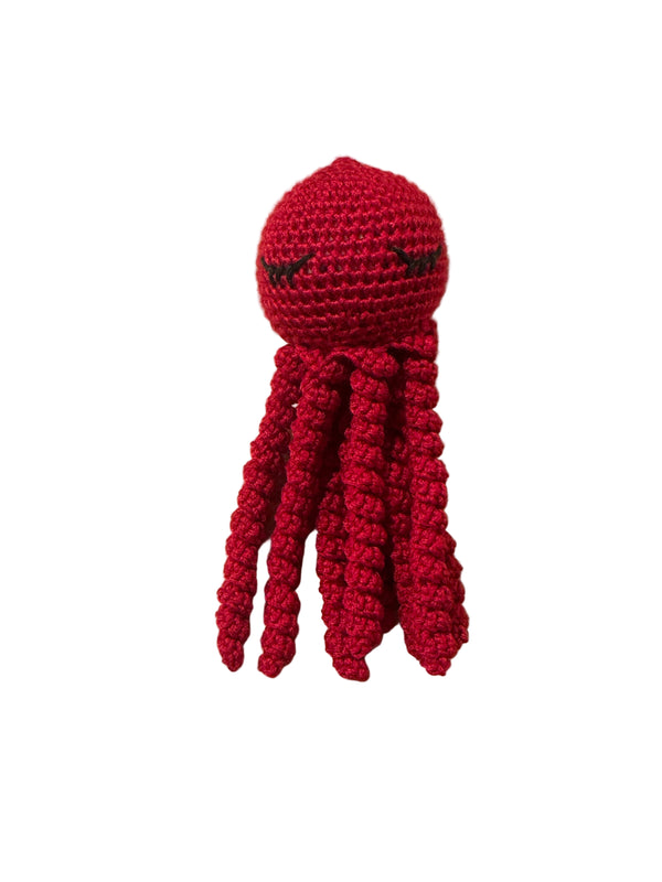 Pulpo Crochet Granate o Rojo