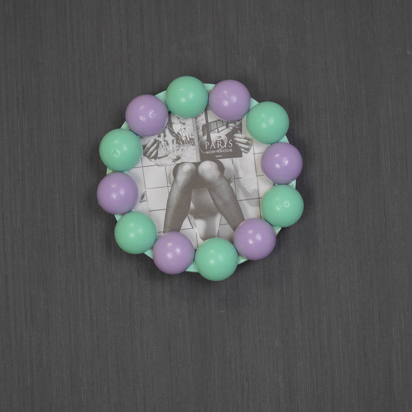 Marco Burbujas Redondo Verde Morado