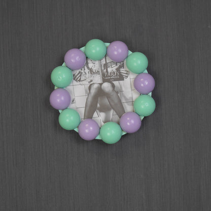 Marco Burbujas Redondo Verde Morado