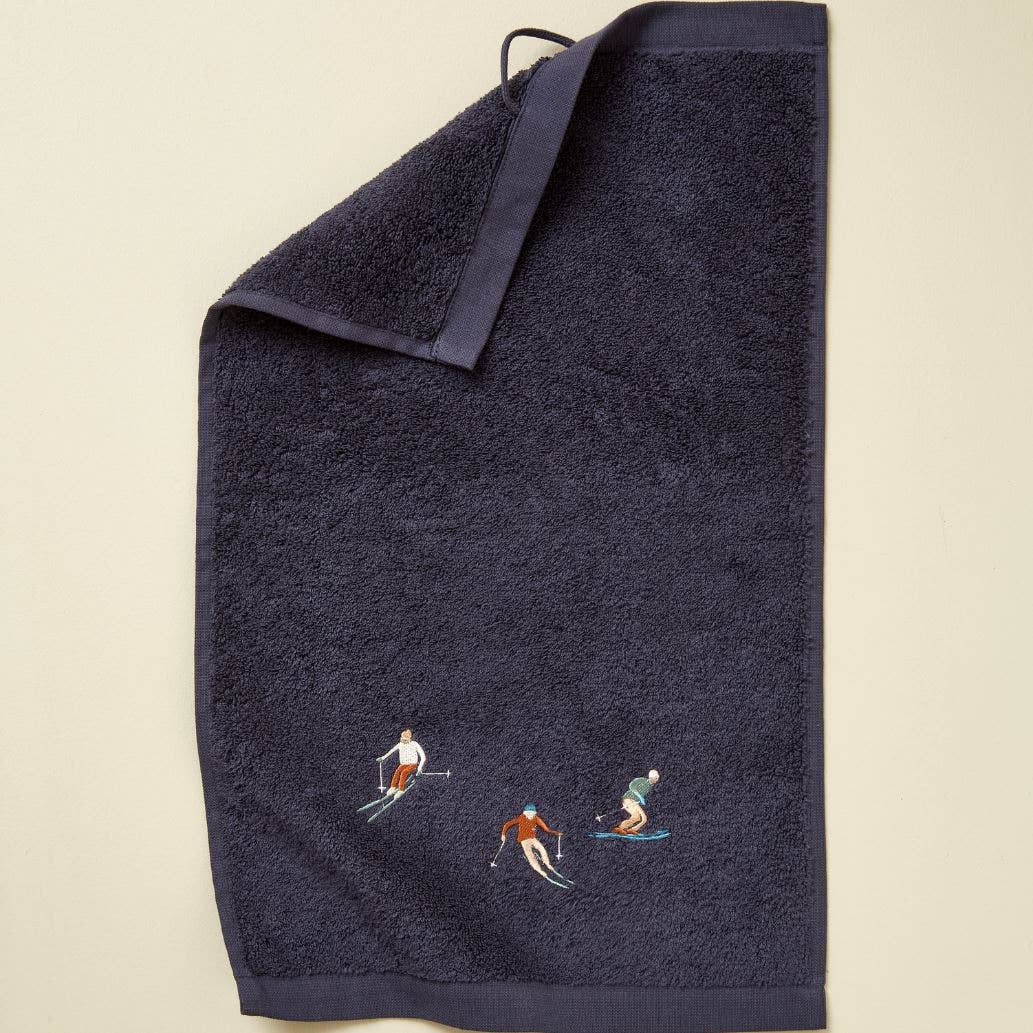 Ski Embroidered Hand Towel