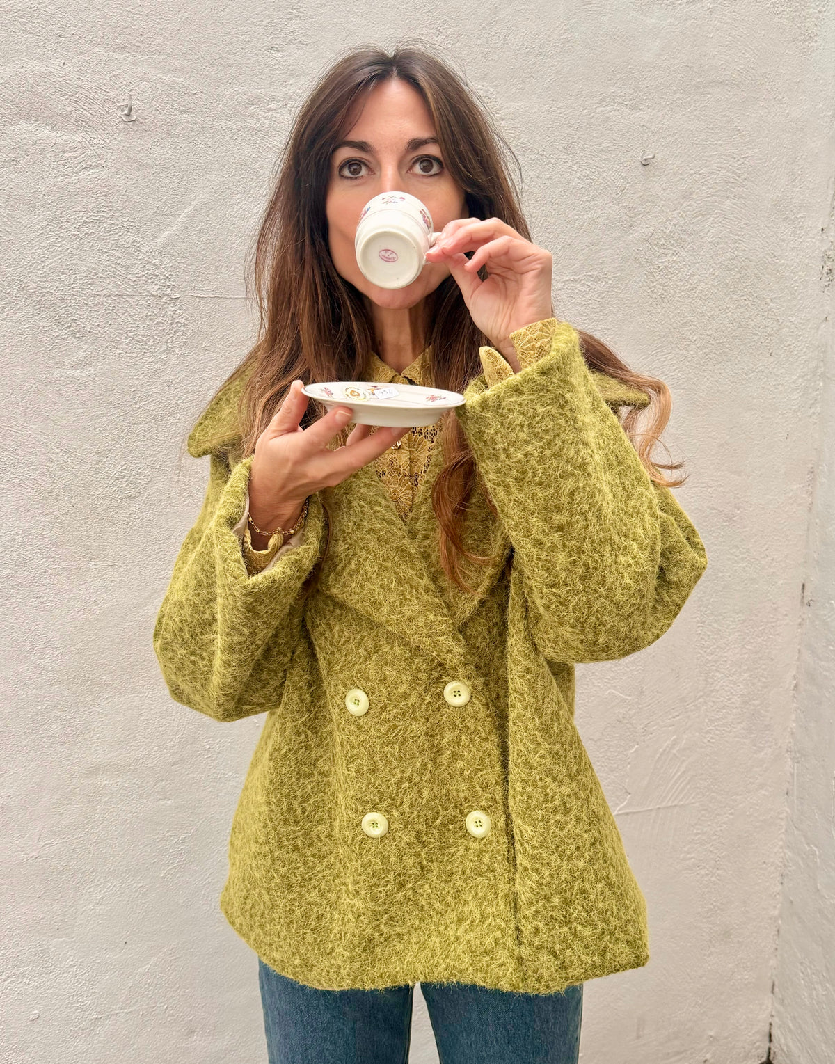 Plain Light Green Short Coat Jacket