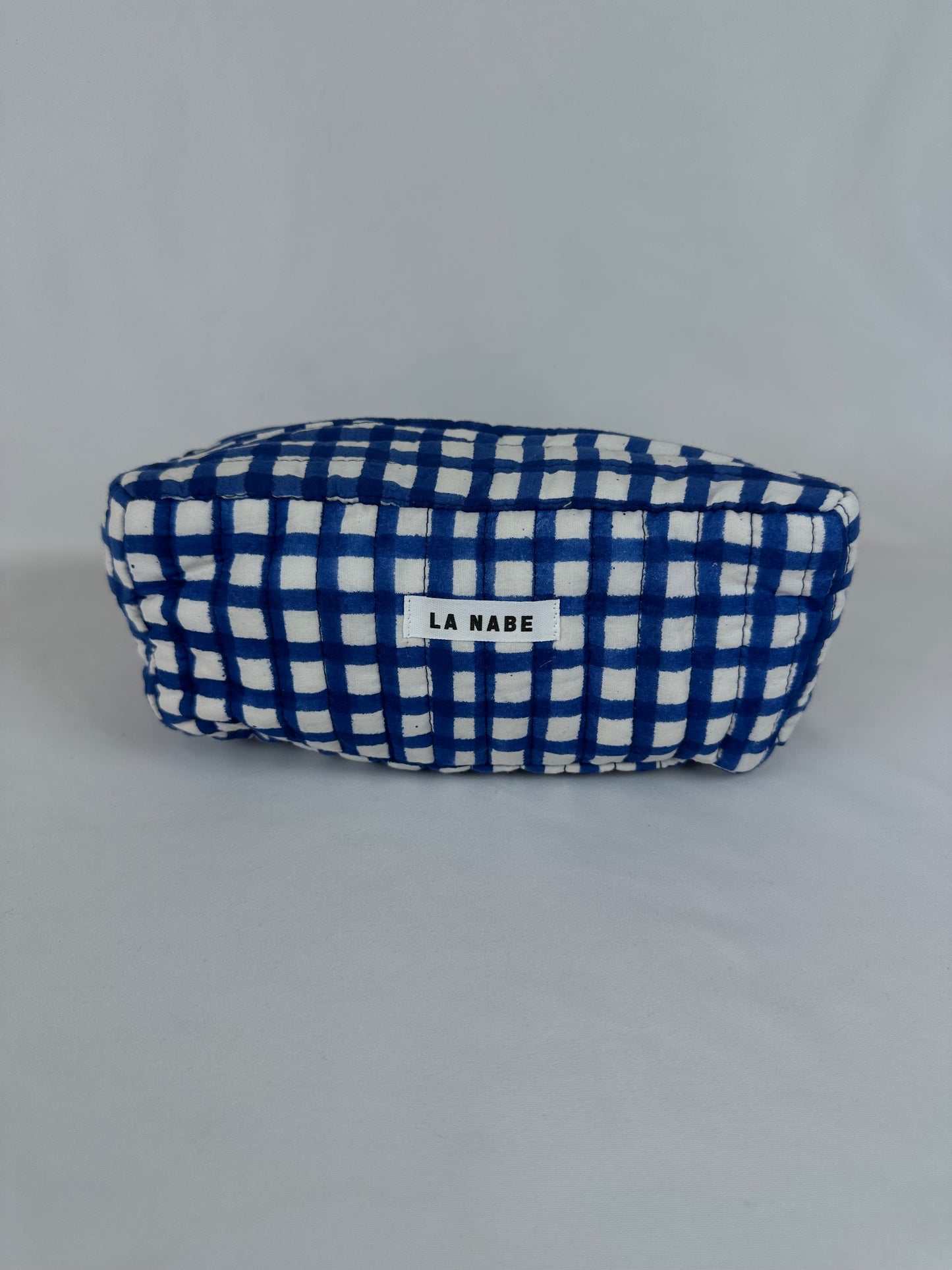 Neceser Cuadros Vichy Azul y Blanco Pequeño