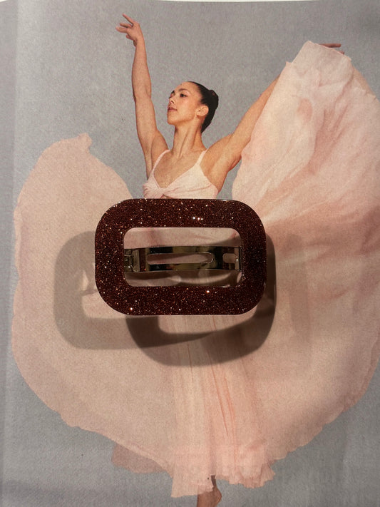 Pasador Cuadrado Purpurina Cobre