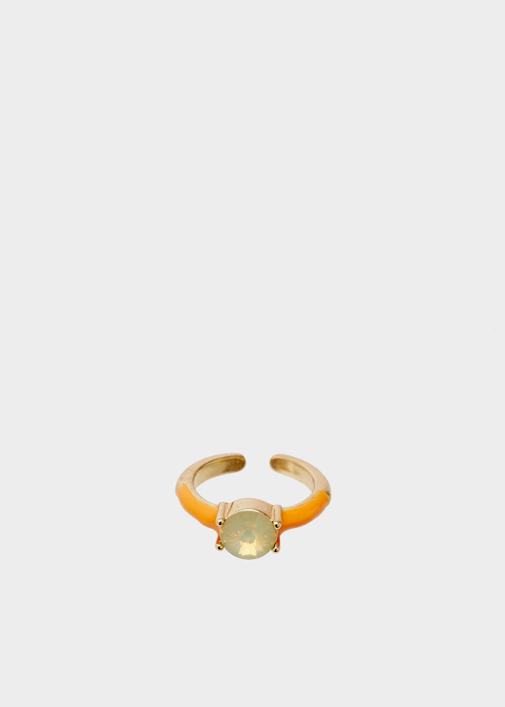 Anillo Ajustable Con Piedra Naranja