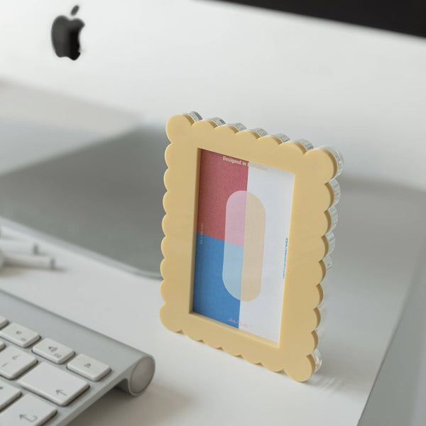 Mini Marco de fotos Cuadrado Ondas Beige