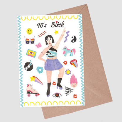 A6 Tarjeta o Postal con Sobre 90s Bitch