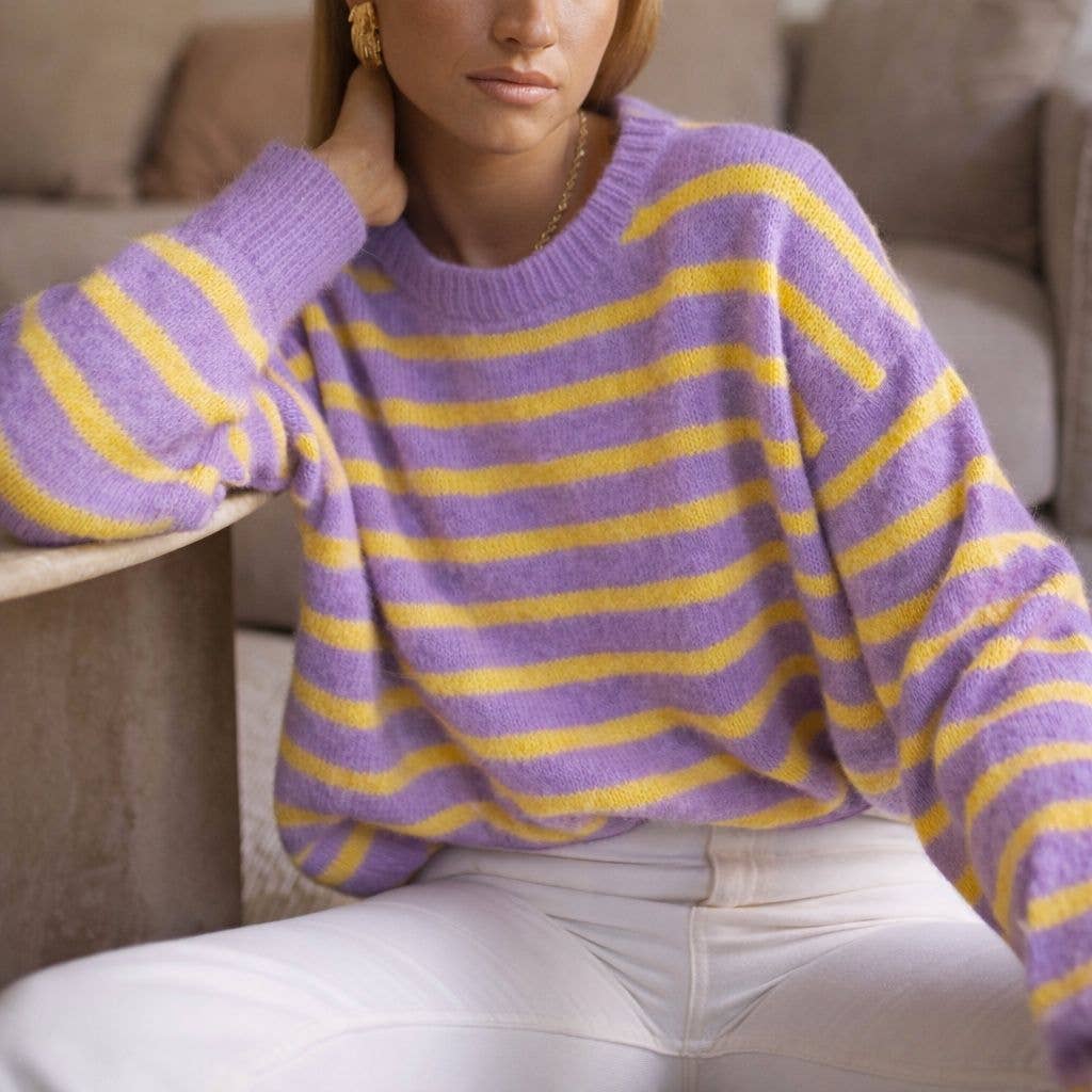 Jersey Rayas Malva Amarillo