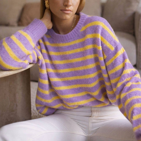 Jersey Rayas Malva Amarillo