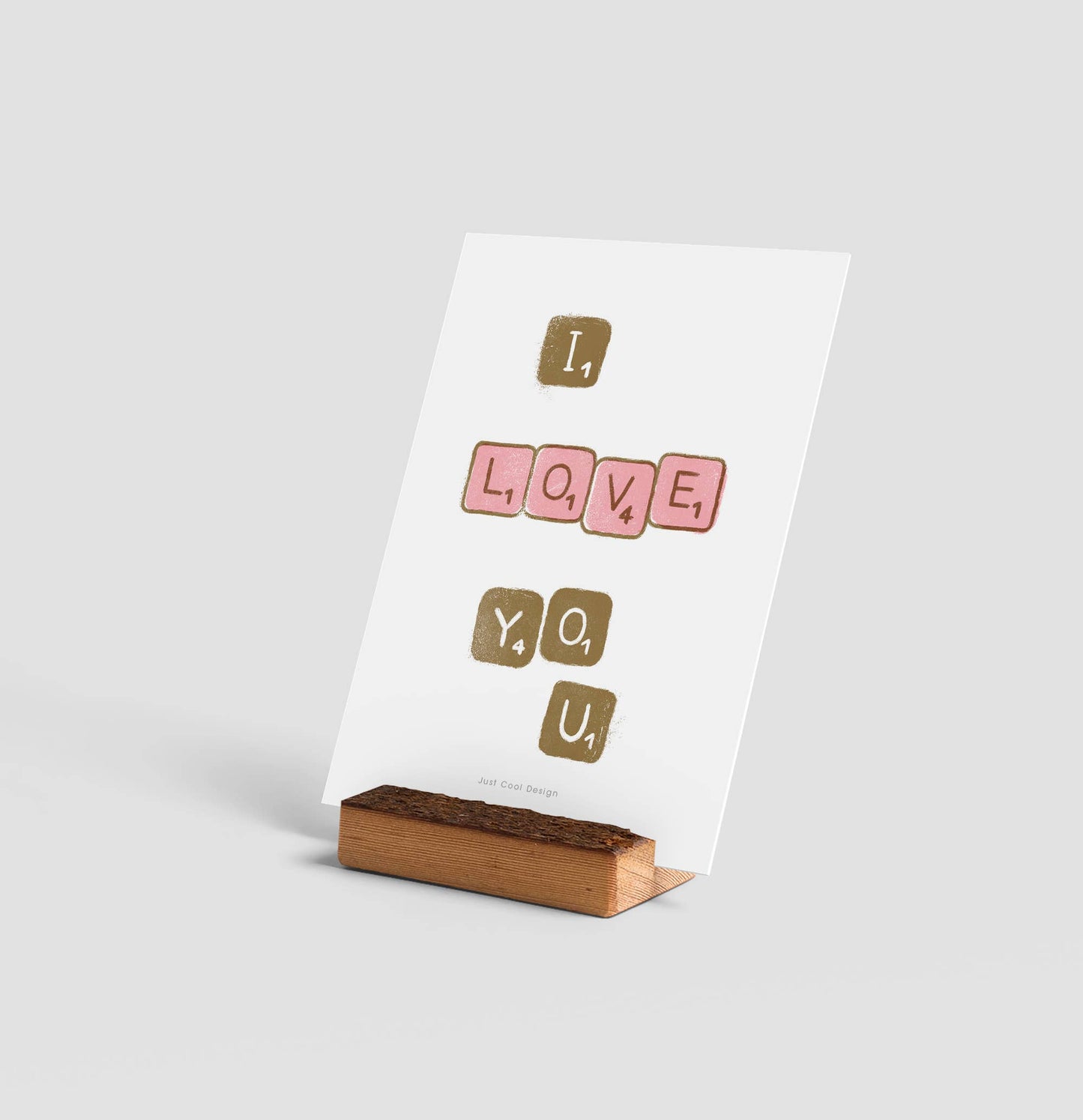 Tarjeta de Felicitación con Sobre A6 I Love You Scrabble