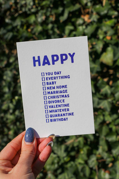 A6 Tarjeta O Postal Con Sobre Happy