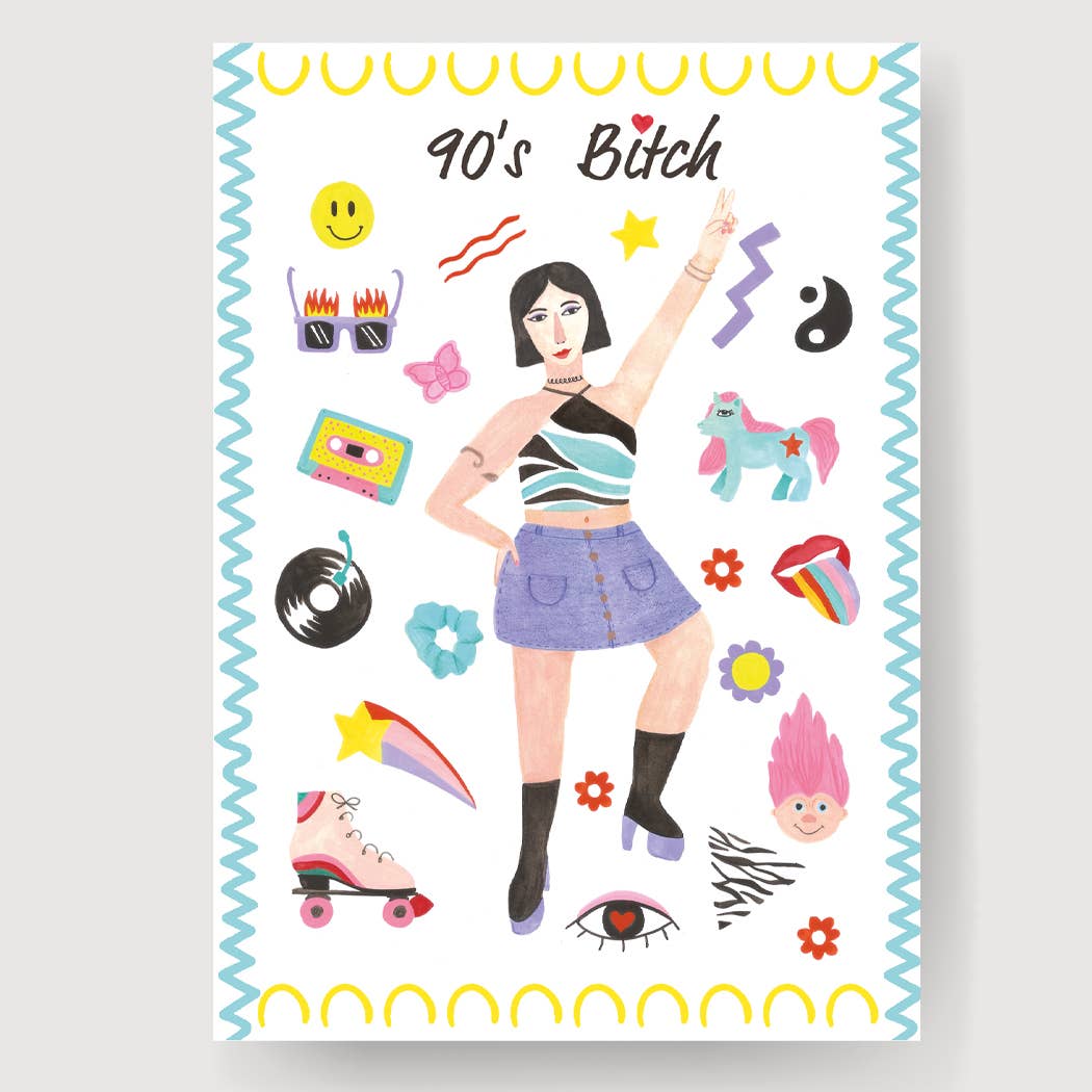 A6 Tarjeta o Postal con Sobre 90s Bitch