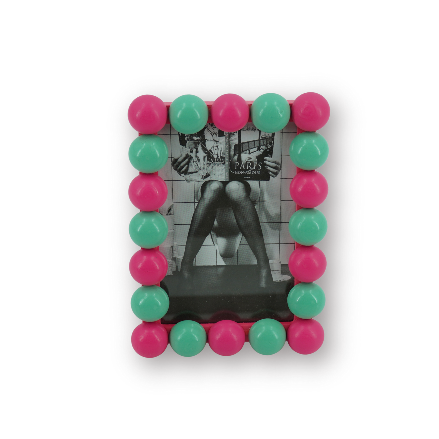 Marco Burbujas Rectangular Fucsia Verde