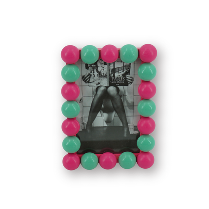 Marco Burbujas Rectangular Fucsia Verde