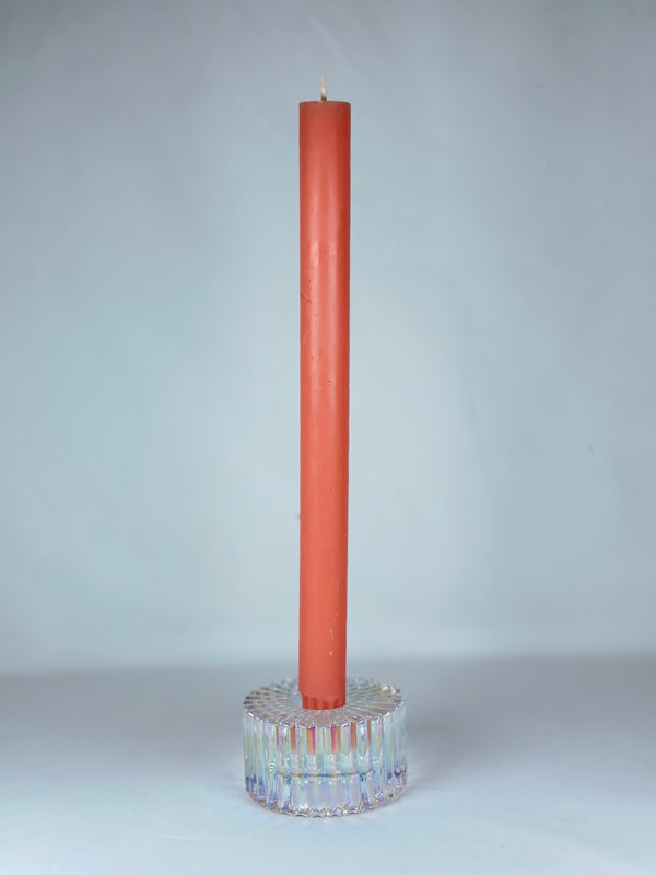 Vela de Candelabro Lisa Naranja Coral Claro