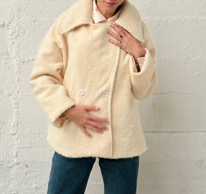 Jacket, short coat, plain off-white