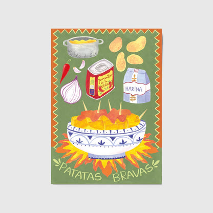A6 Tarjeta o Postal con Sobre Patatas Bravas
