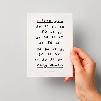 A6 Tarjeta o Postal con Sobre I Love You So So Much