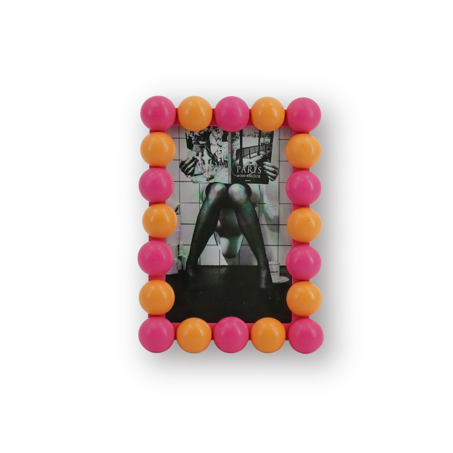 Marco Burbujas Rectangular Naranja Fucsia